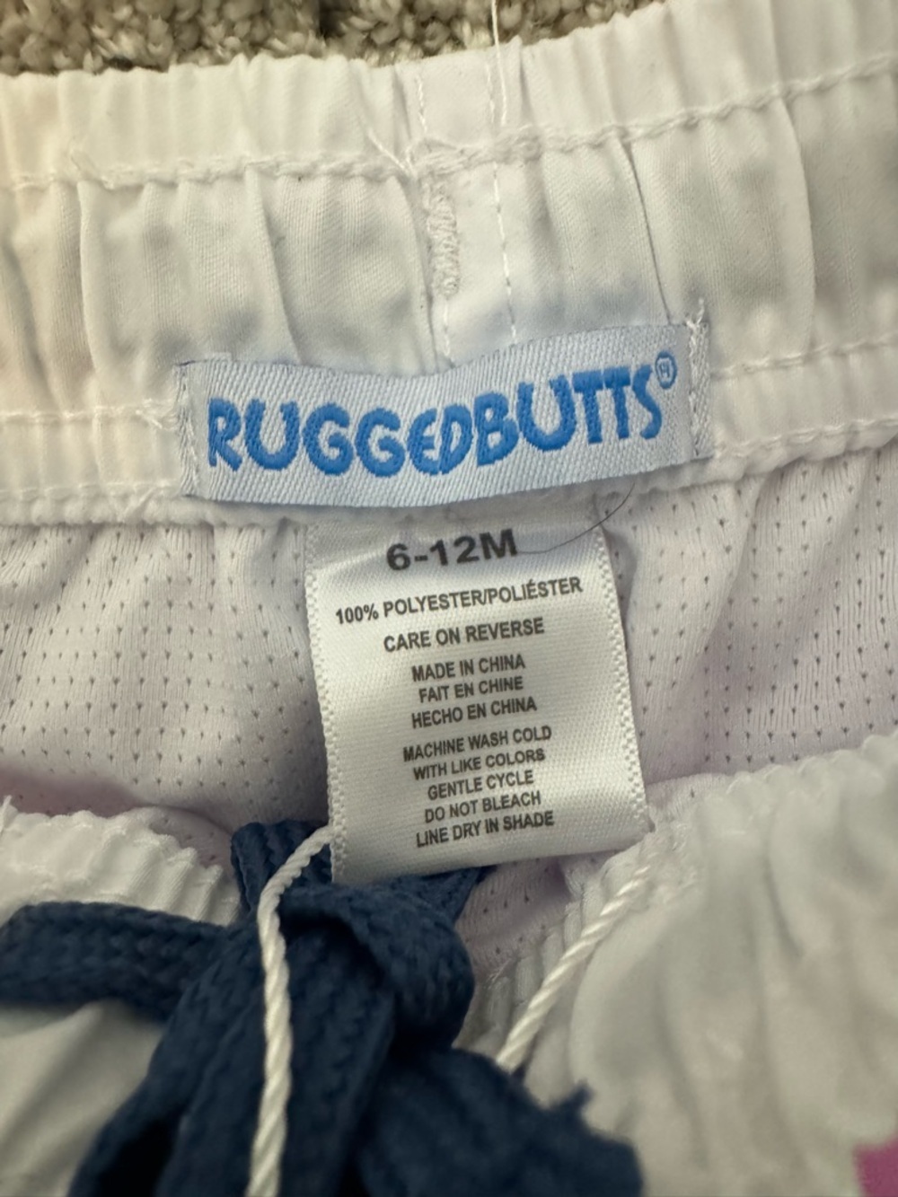 RuggedButts Baby Swim Trunks 6-12M NWT UPF 50+ Stripe Board Shorts - Picture 5 of 7